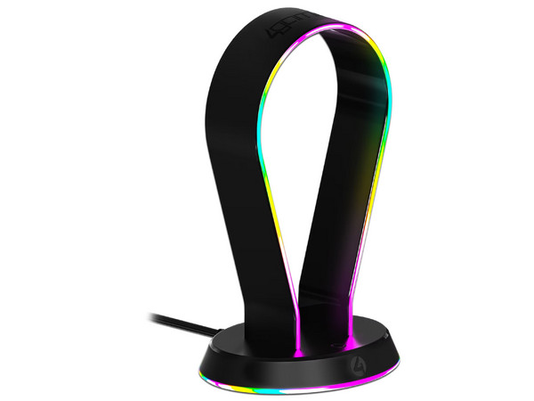 Base para Audifonos 4gamers Light-Up con 2 Puertos USB. Color Negro