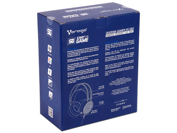 Audífonos Gamer con micrófono Vorago HS-502, 3.5mm, LED RGB, Color Negro.