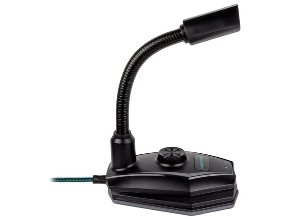 Micrófono Gaming Vortred con RGB, 1.5m, USB. Color Negro.