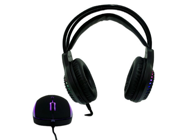 Kit Gamer Vortred Raito, Audífonos con micrófono, RGB, y Mouse Gamer hasta 4000 dpi, USB, 6 botones.