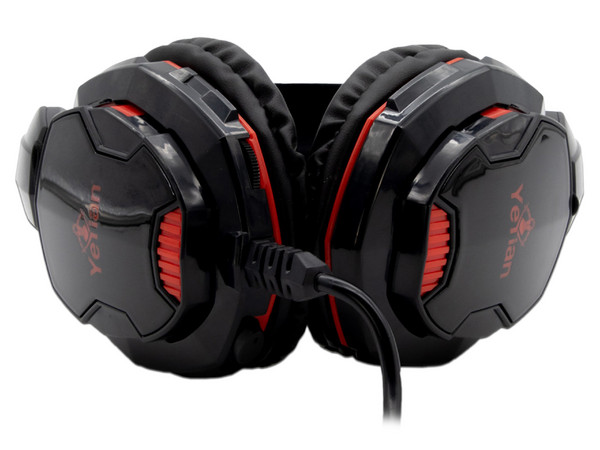 Audífonos Gamer con micrófono Yeyian Tempest serie 2000, 20Hz-20000Hz, 3.5mm. Color Negro/Rojo.