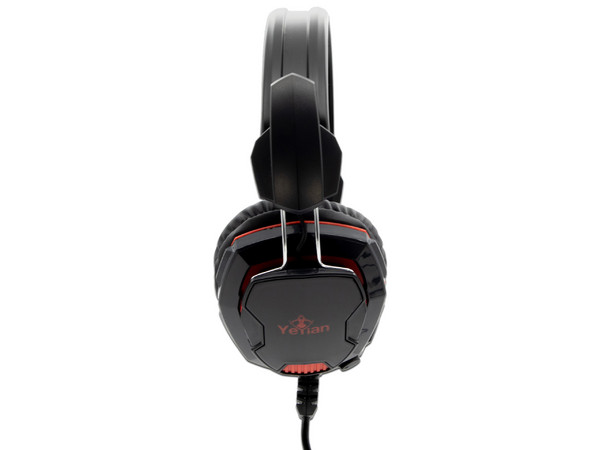Audífonos Gamer con micrófono Yeyian Tempest serie 2000, 20Hz-20000Hz, 3.5mm. Color Negro/Rojo.