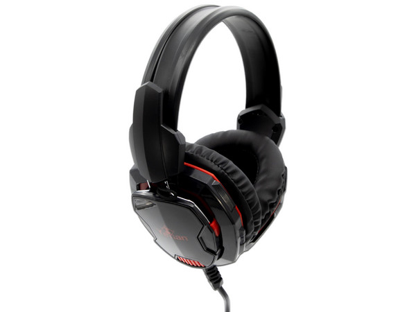 Audífonos Gamer con micrófono Yeyian Tempest serie 2000, 20Hz-20000Hz, 3.5mm. Color Negro/Rojo.