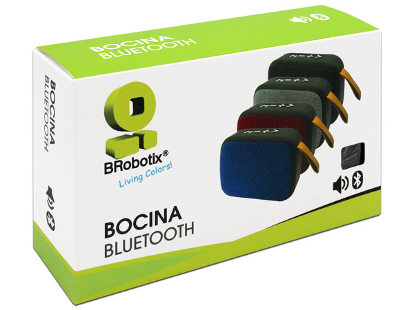 Bocina inalámbrica recargable BRobotix 136452, 3W, Bluetooth, Radio FM, Ranura MicroSD, USB. Color Negro.