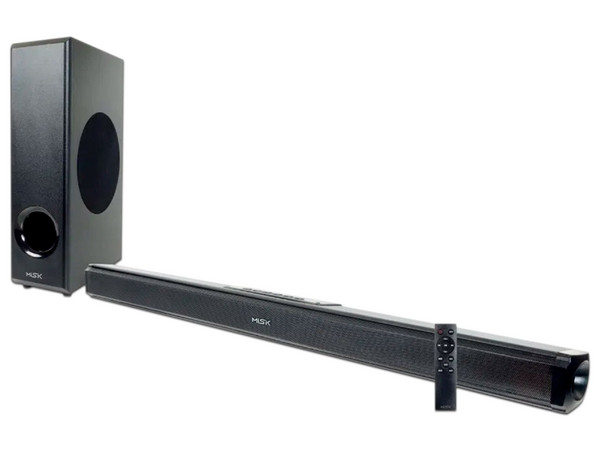 Barra de sonido MISIK MSB500, 2.1 canales, 120W, Bluetooth, 3.5mm, USB.