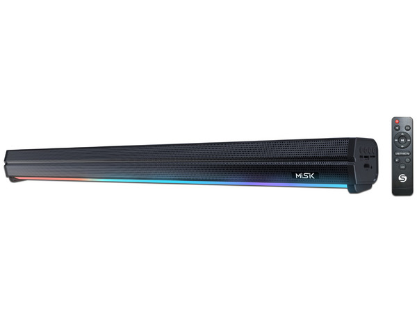 Barra de Sonido Inalámbrica Misik MSB555 de 24W PMPO, Bluetooth, HDMI, USB, Iluminación LED.