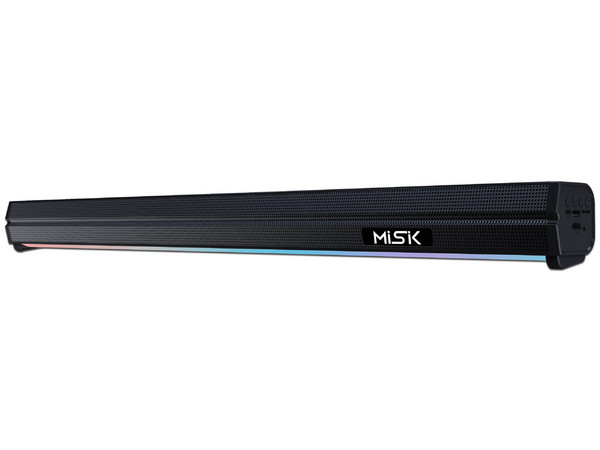 Barra de Sonido Inalámbrica Misik MSB555 de 24W PMPO, Bluetooth, HDMI, USB, Iluminación LED.