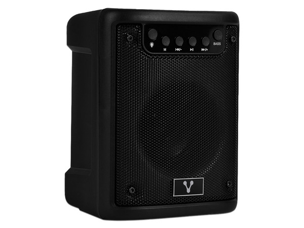 Mini Bafle Vorago Karaoke Speaker 180 de 10W, Iluminación RGB, Bluetooth, USB, Color Negro.