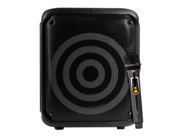 Bafle Vorago Inalámbrico KSP-350, Bluetooth, 30W RMS, Incluye Micrófono Inalámbrico, Color Negro.