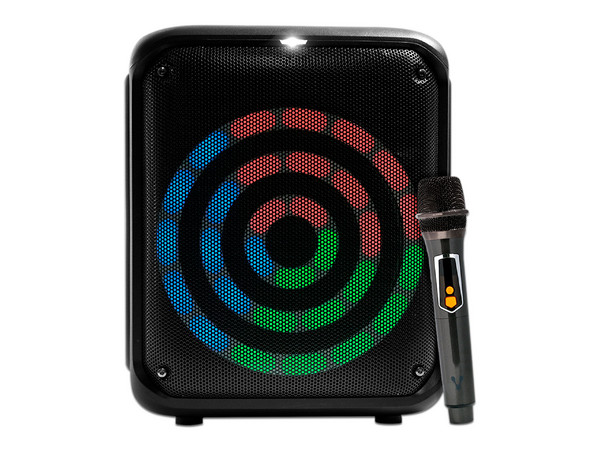 Bafle Vorago Inalámbrico KSP-350, Bluetooth, 30W RMS, Incluye Micrófono Inalámbrico, Color Negro.