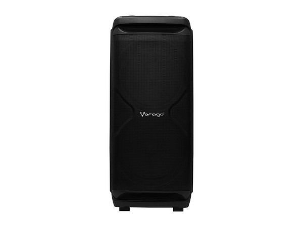 Bafle Vorago KSP-800, Doble 15 Pulgadas, Micrófono Inalámbrico, Color Negro.