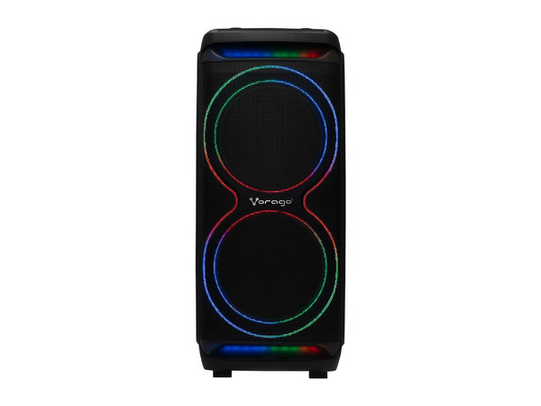 Bafle Vorago KSP-800, Doble 15 Pulgadas, Micrófono Inalámbrico, Color Negro.