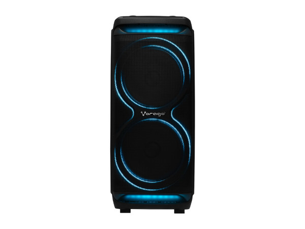 Bafle Vorago KSP-800, Doble 15 Pulgadas, Micrófono Inalámbrico, Color Negro.