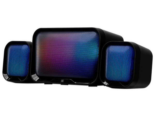 Bocinas Vorago Start the Game SPK-255, RGB, 3.5mm, Alimentación USB, 2.1. Color Negro.