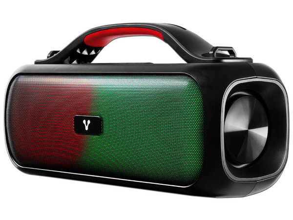 Bocina VORAGO BSP-440 Bluetooth/USB con Luz RGB Frontal, TWS, 20W RMS y 5 horas de Autonomía, Resistencia IPX5.