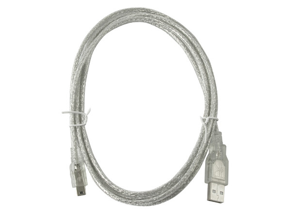 Cable USB de Alta Velocidad 2.0 A macho/ mini de 5 pines macho, Plateado, 1.8 m