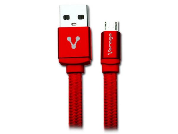 Cable Vorago de USB A (M) a Micro USB B (M), 1m, Color Rojo.