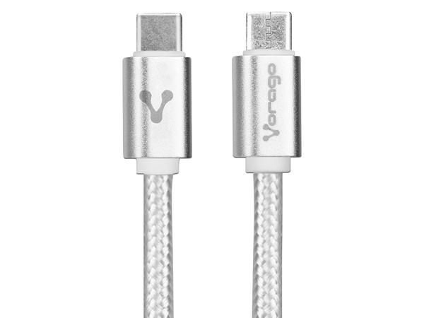 Cable Vorago CAB-124 USB Tipo C a USB Tipo C de 1m, Carga Rápida. Color Blanco.
