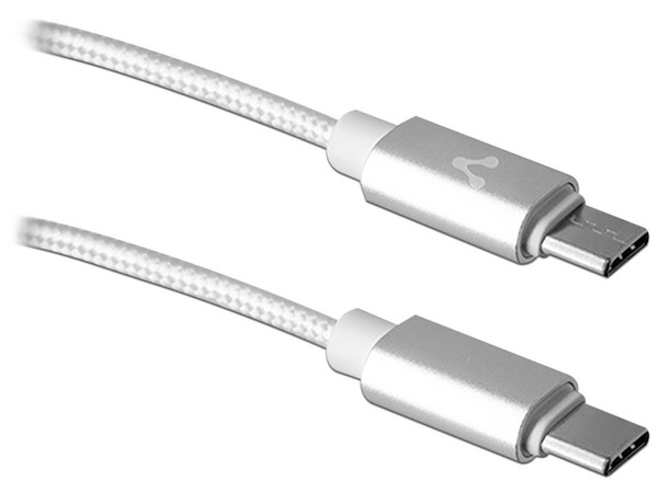 Cable Vorago CAB-124 USB Tipo C a USB Tipo C de 1m, Carga Rápida. Color Blanco.