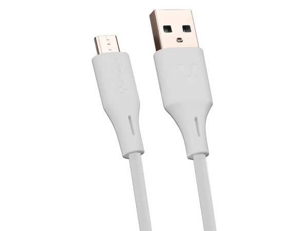 Cable USB Vorago CAB-M01W, USB a Micro USB (M-M), 1m, Color Blanco.