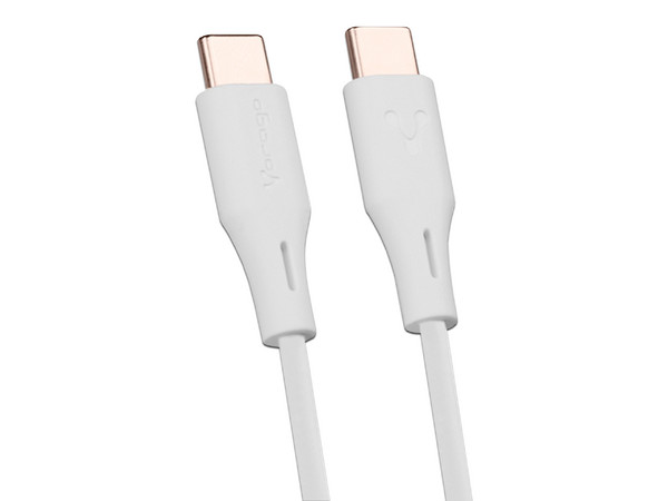 Cable Vorago CAB-CC01W de Conector USB-C a USB-C, Carga rápida, 1m. Color Negro.