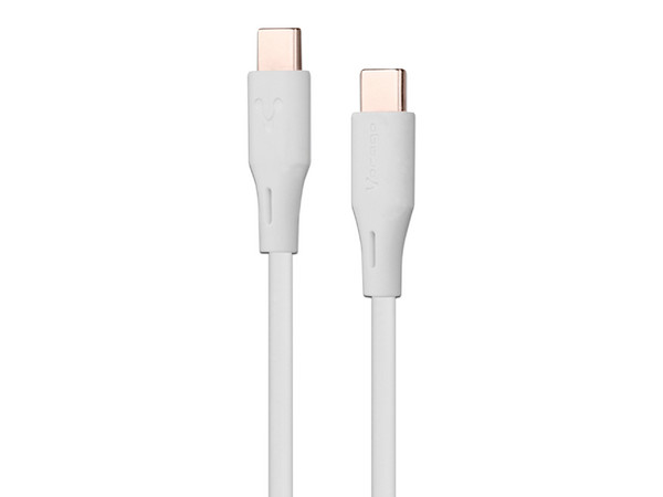 Cable Vorago CAB-CC01W de Conector USB-C a USB-C, Carga rápida, 1m. Color Negro.