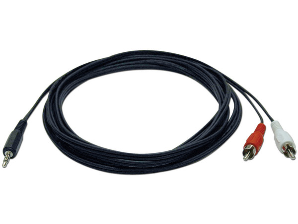 Cable de audio Tripp Lite divisor en Y 1x3.5 (M), 2xRCA(M) de 3.66m.