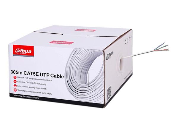 Bobina de Cable Dahua Cat5e (UTP), 305m. Color Blanco.