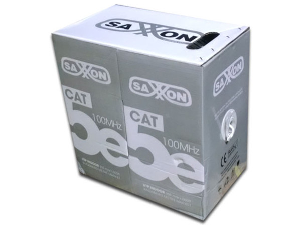 Bobina de cable UTP SAXXON CAT.5e, 305m, CCA. Color gris.