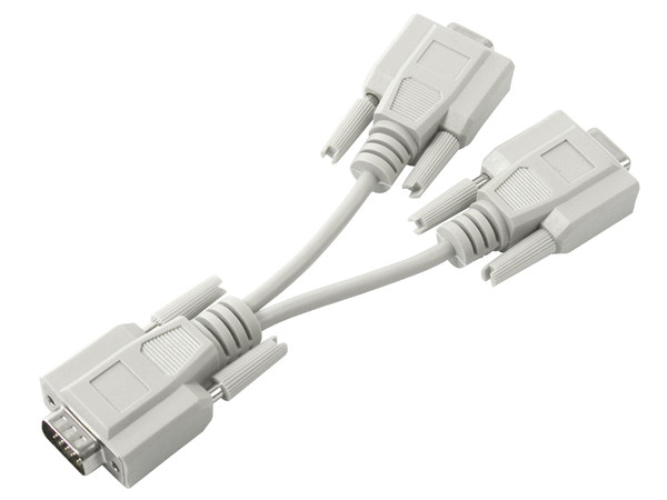 Cable Y para VGA HD15 macho a 2 x HD15 hembra, 15 cm (conecta 2 monitores VGA en un solo puerto)
