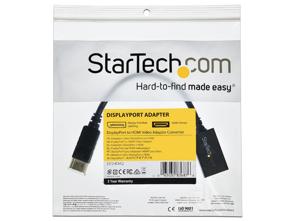 Adaptador StarTech de Video DisplayPort a HDMI.