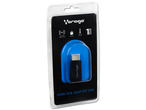 Adaptador Convertidor de Video HDMI a VGA 1080p.