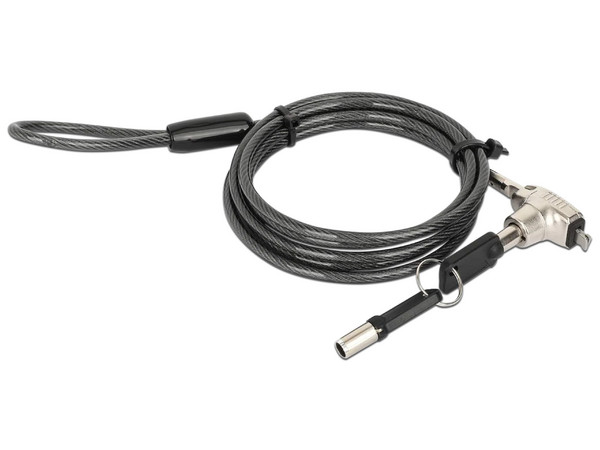 Candado de Seguridad Manhattan 44059 con Llave para Laptops, 1.5m. Color Gris.
