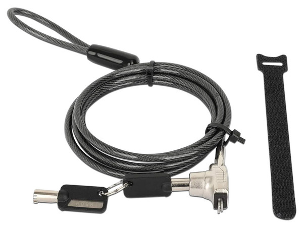 Candado de Seguridad Manhattan 44059 con Llave para Laptops, 1.5m. Color Gris.
