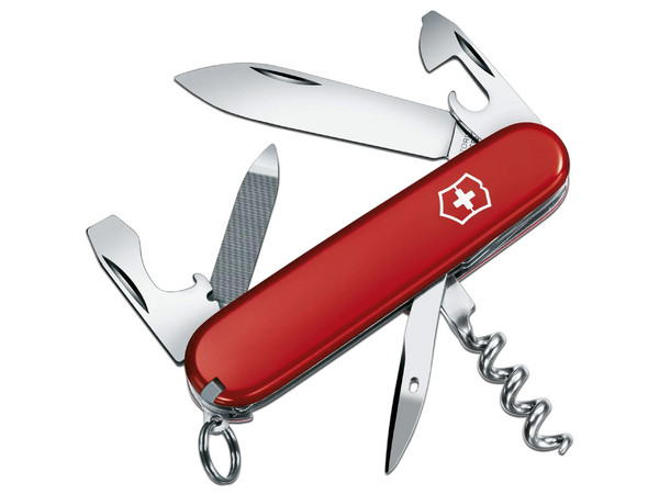 Multiherramienta tipo Navaja Victorinox con Pinza y funda de Nylon. Color Rojo