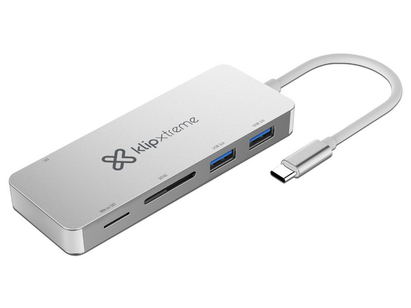 Lector de tarjetas Klip Xtreme microSD/ SD, USB 3.0/USB-C.