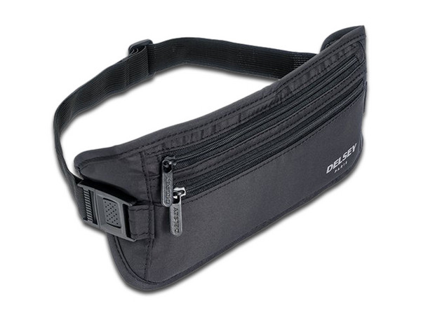 Cangurera Delsey para Manejo de Efectivo, Color Negro.