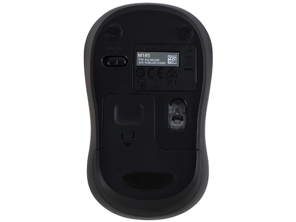 Mouse Óptico Inalámbrico Logitech M185, Hasta 1,000 dpi, USB, Color Negro/Rojo