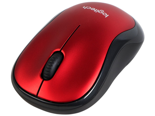 Mouse Óptico Inalámbrico Logitech M185, Hasta 1,000 dpi, USB, Color Negro/Rojo