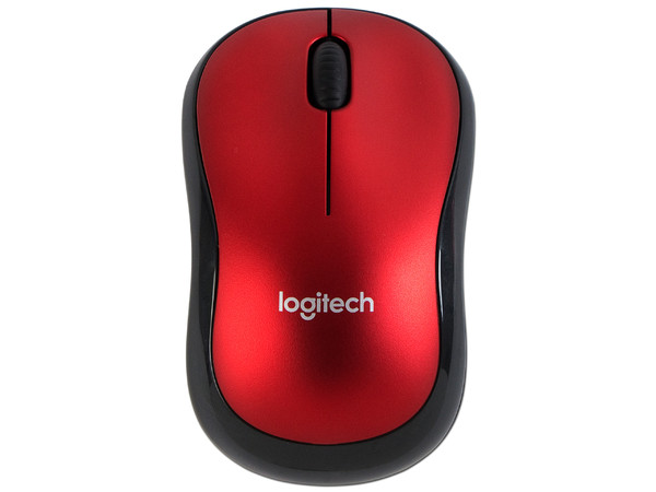 Mouse Óptico Inalámbrico Logitech M185, Hasta 1,000 dpi, USB, Color Negro/Rojo