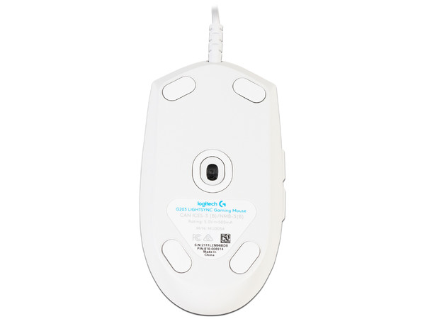 Mouse Gamer Logitech G203 RGB LIGHTSYNC, Hasta 8,000 dpi, Iluminación RGB, 6 botones, USB, Color Blanco.