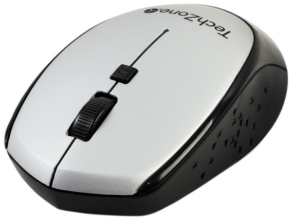 Mouse óptico inalámbrico TechZone TZ19MOU01-INA, Receptor USB. Color Plata.