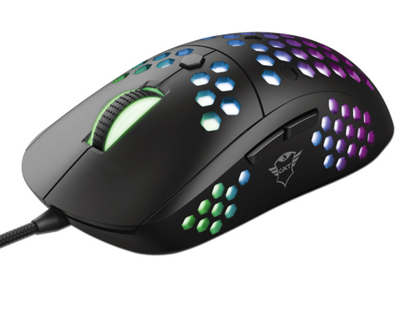 Mouse Gamer Trust GXT Graphin, hasta 10000 dpi, Iluminación RGB, USB. Color Negro.