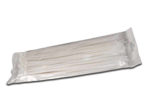 Bolsa de Cinchos sujeta cables TVC CN25X100, 100 piezas. Color Blanco.