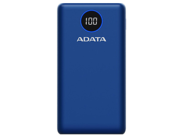 Batería Portátil Recargable ADATA P20000QCD Power Bank de 20,000mAh, con Tecnología de Carga Rápida Qualcomm 3.0, para Smartphones y Tablets. Color Azul.