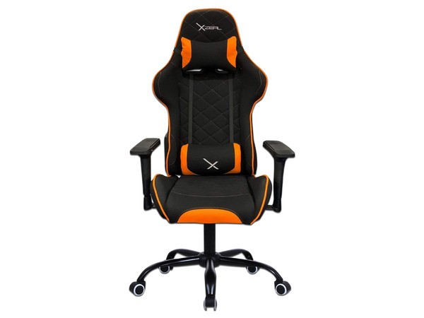 Silla Gamer XZEAL X25, inclinación ajustable, soporte lumbar. Color Naranja.