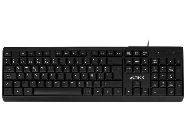 Teclado Estándar Acteck, 104 Teclas, USB, Color Negro.