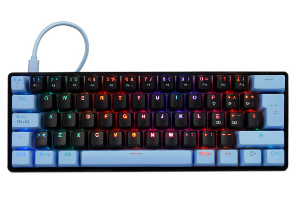 Teclado Mecánico Game Factor KBG560, Iluminación RGB, Switch Blue, USB, Color Negro.
