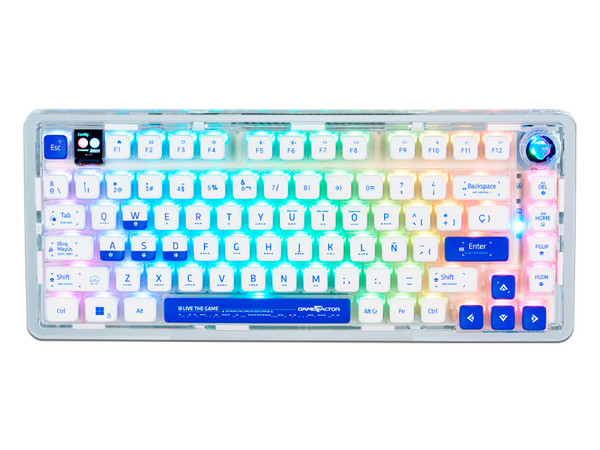 Teclado Game Factor KBG800, Inalámbrico, RGB, Bluetooth. Color Blanco.