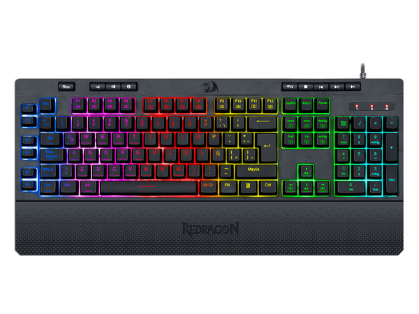 Teclado Gamer Redragon Shiva K512, USB, Switch de Membrana, RGB, Color Negro.